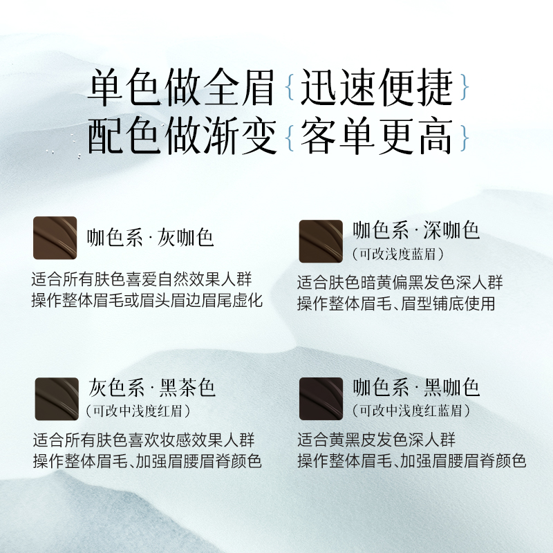 十九匠高端纹眉墨水 纳米级无磁性成分 可改红蓝色眉毛为黑色 稳定持久不变色 新手定妆师可用 5ml/15ml 